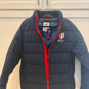Navy Blue Rugby World Cup Puffer Jacket
